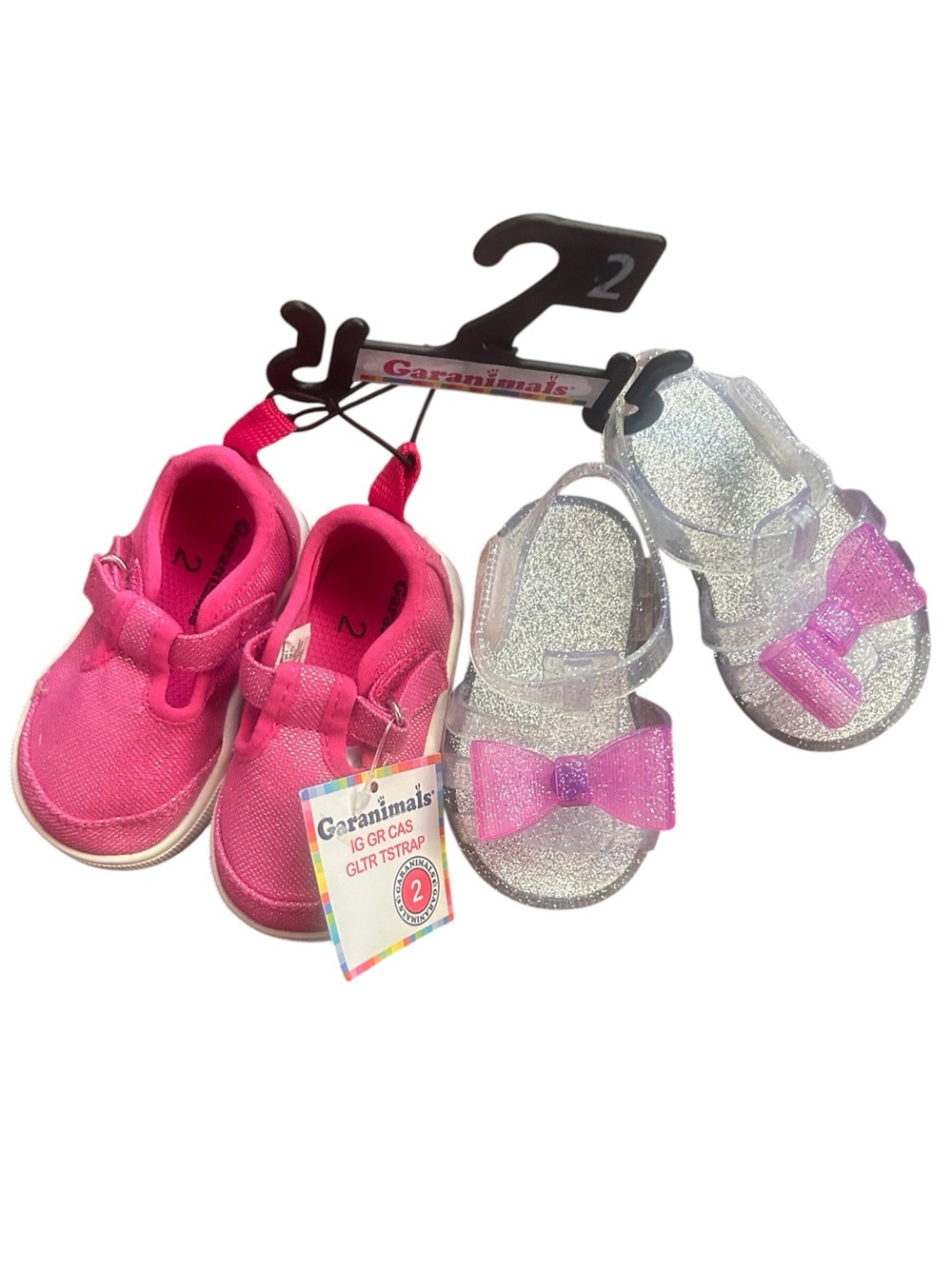 Garanimals Hot Pink Canvas Shoes & Silver Glitter Sandals with Pink Bows